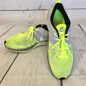 Nike Flyknit Trainers Yellow Gray Mens Size: 13